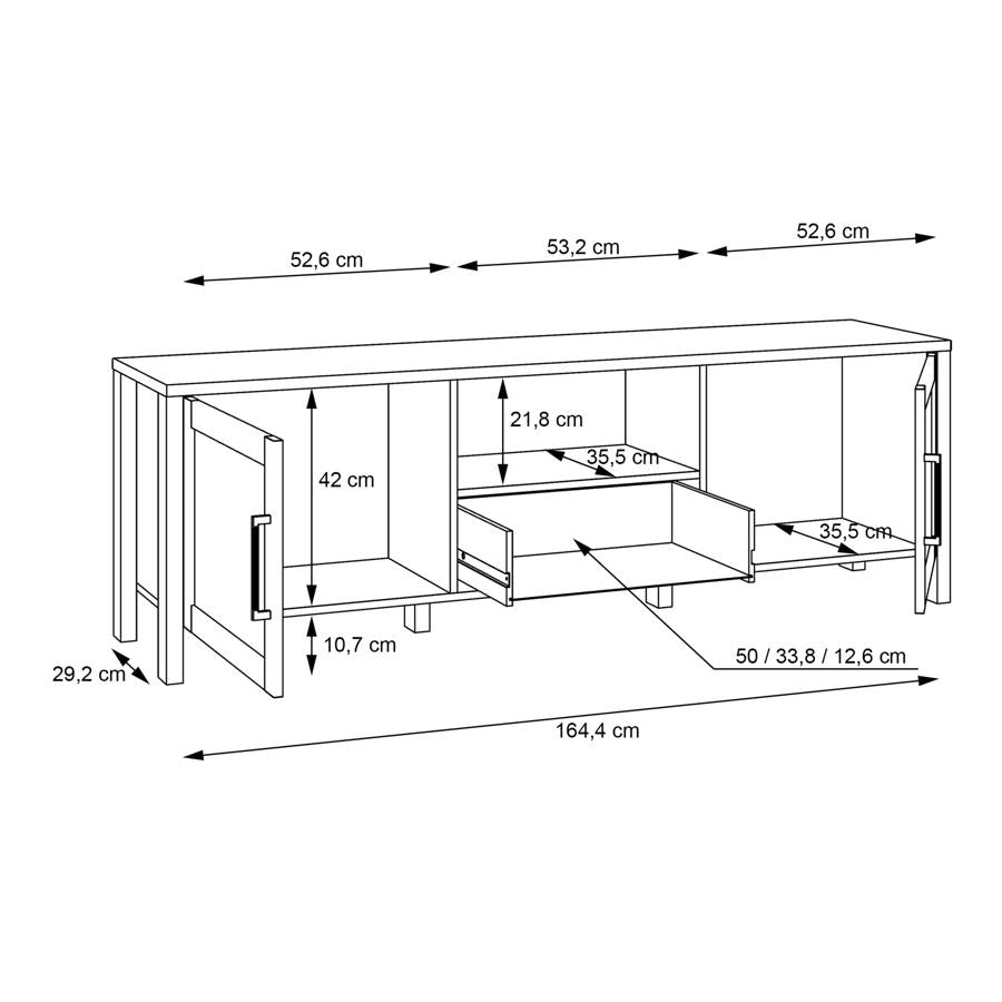 Malte Brun Waterford Oak 2 Door TV Unit