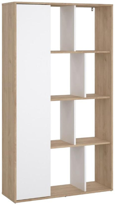 Furniture to go Maze 1 Door Bookcase in Jackson Hickory and White High Gloss