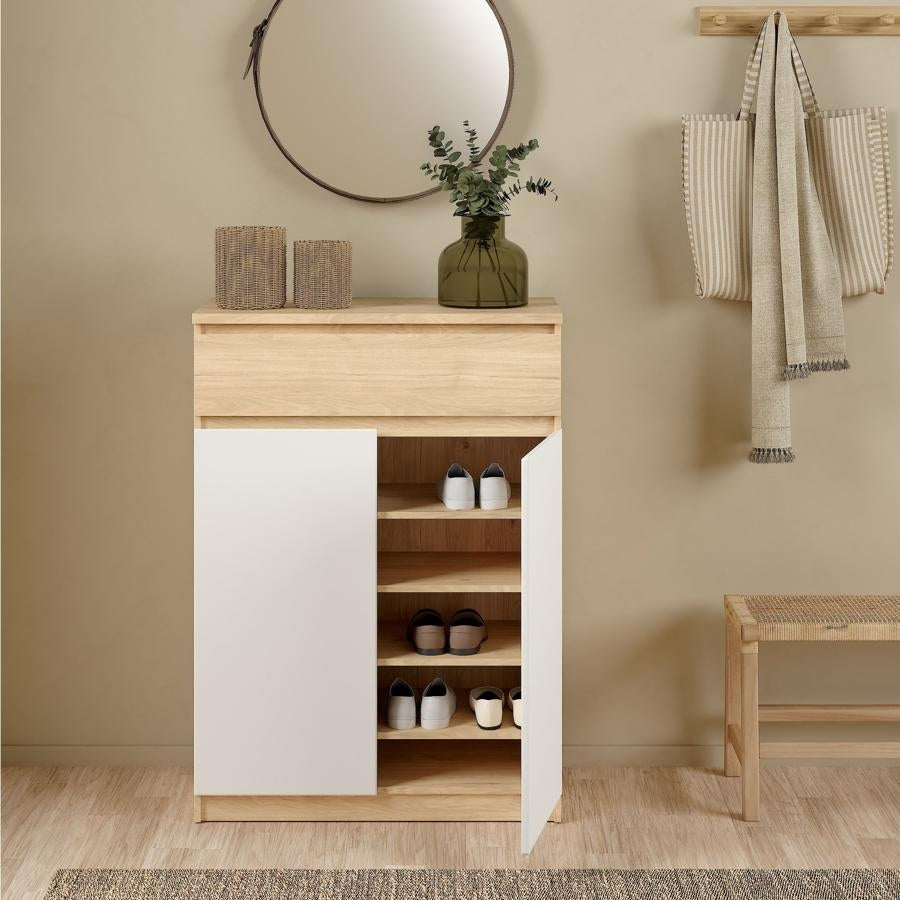 Naia 2 Door 1 Drawer Shoe Cabinet