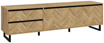 Nikomedes Spica Oak Matt Black and Bartex Oak TV Unit