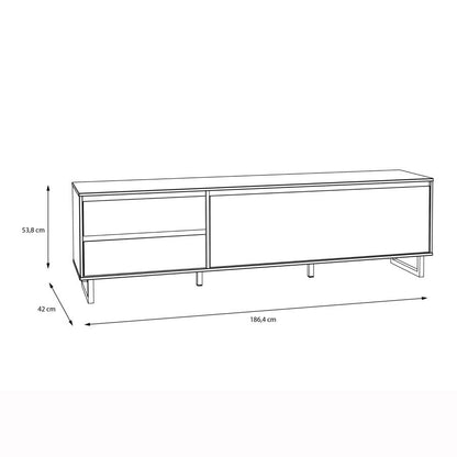 Nikomedes Spica Oak Matt Black and Bartex Oak TV Unit