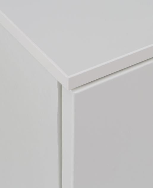 Sienna High Gloss White 2 Door 4 Drawers Wide Chest