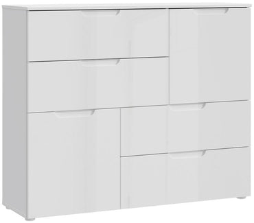 Sienna High Gloss White Abstract 4 Drawer Chest