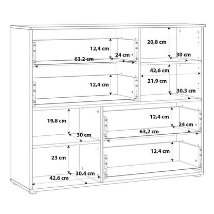 Sienna High Gloss White Abstract 4 Drawer Chest