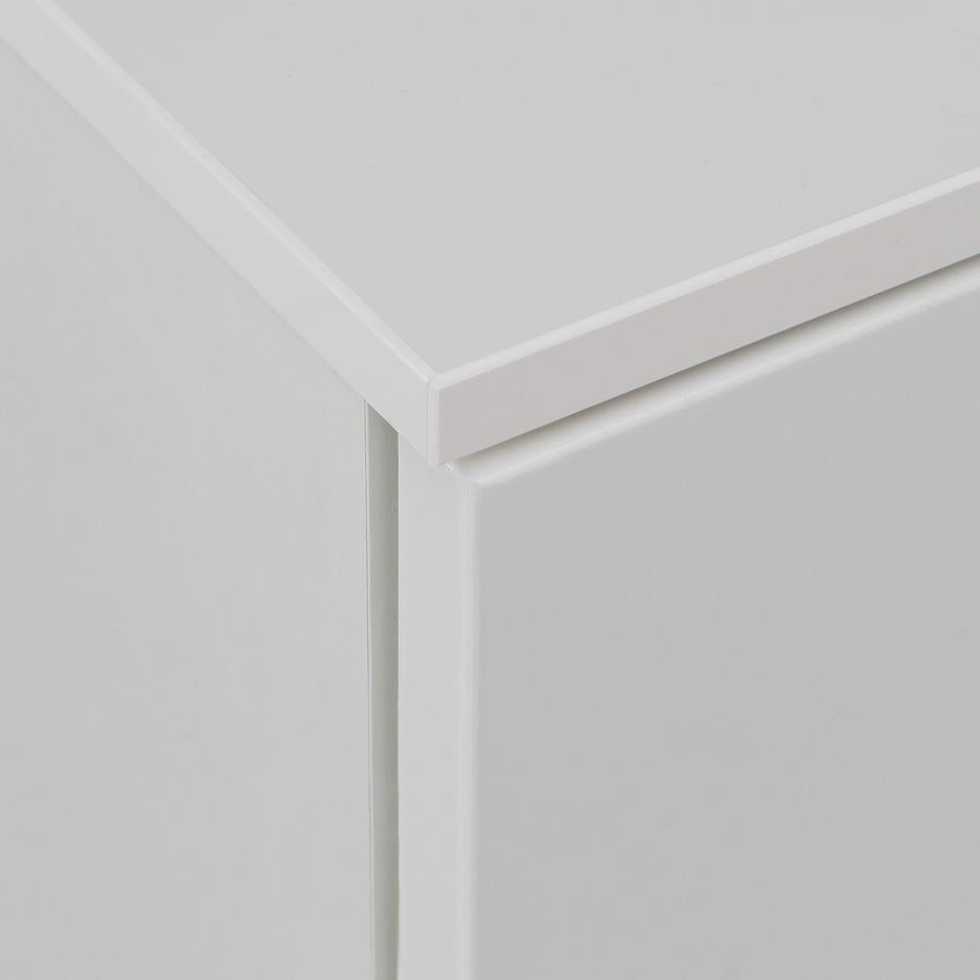 Sienna High Gloss White Abstract 4 Drawer Chest