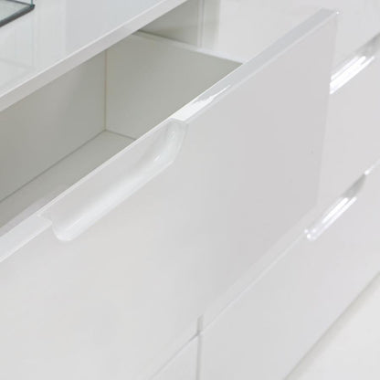 Sienna High Gloss White Abstract 4 Drawer Chest