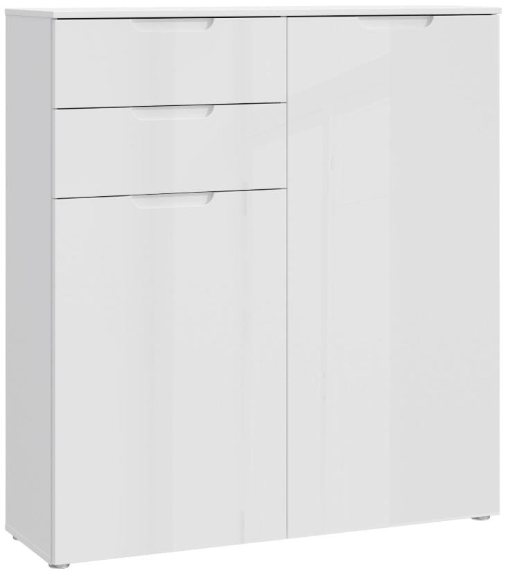 Sienna High Gloss White 2 Drawer Chest