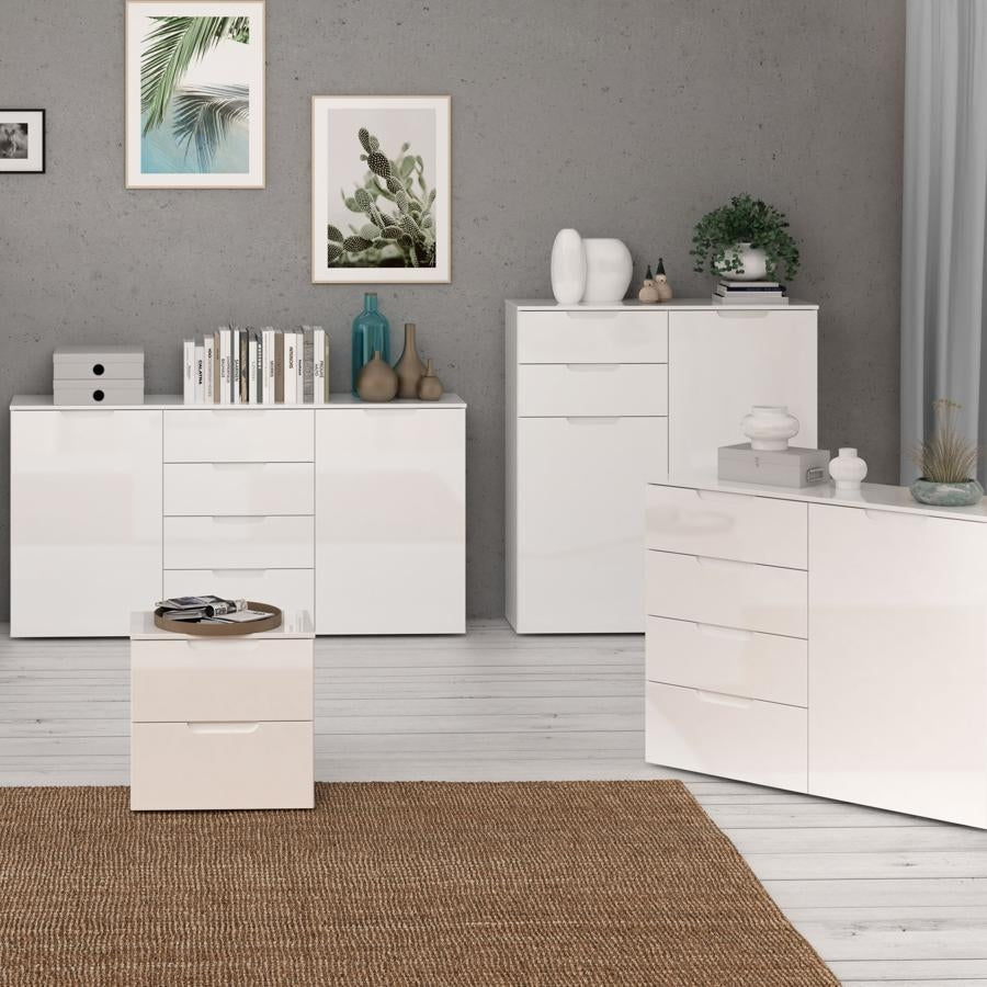 Sienna High Gloss White 2 Drawer Chest