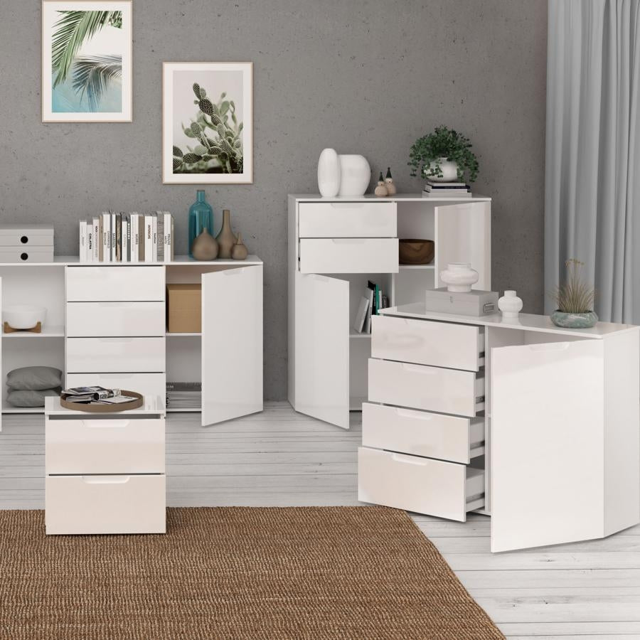 Sienna High Gloss White 2 Drawer Chest