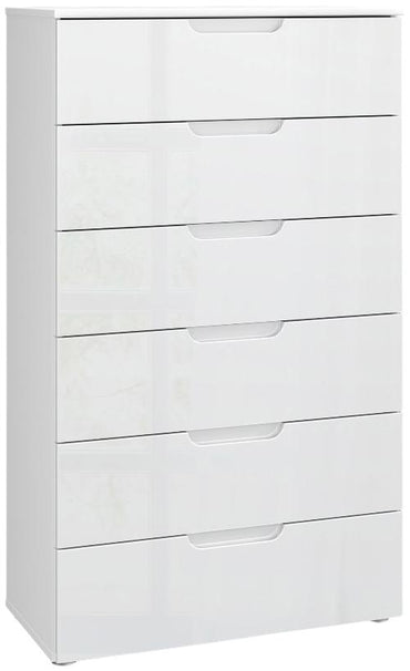 Sienna High Gloss White 6 Drawer Chest