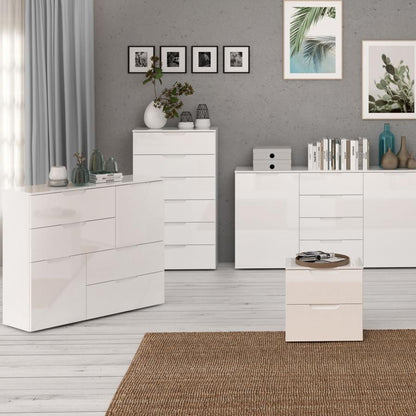 Sienna High Gloss White 6 Drawer Chest