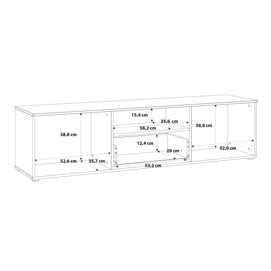 Sienna High Gloss White 2 Door TV Unit