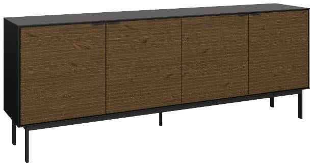 Soma Granulated Black Brushed Espresso 4 Door Sideboard