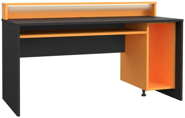 Tezaur Matt Black and Orange Led Gaming Desk