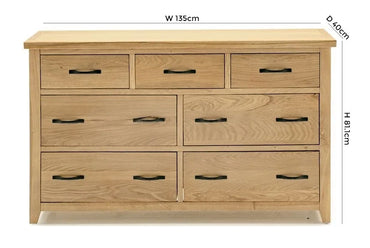 Vida Living Ramore Oak 7 Drawer Dresser Chest