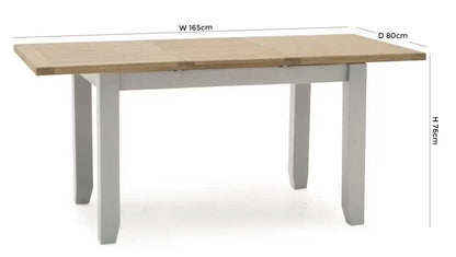 Vida Living Ferndale Grey Painted 4 Seater Extending Dining Table