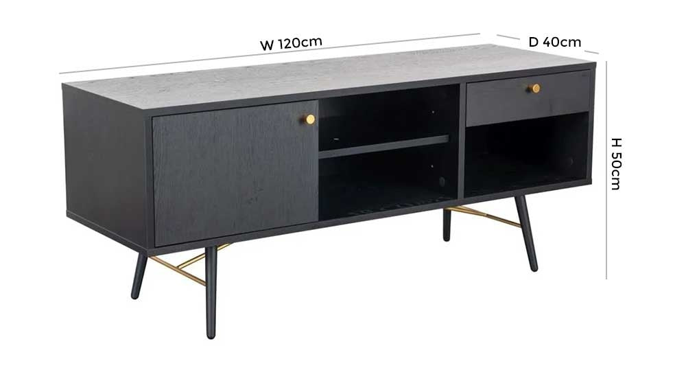 Vida Living Barcelona Black TV Unit