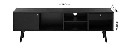 Vida Living Barcelona Black Large TV Unit