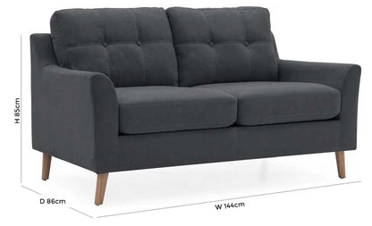 Vida Living Olten Charcoal Fabric 2 Seater Sofa