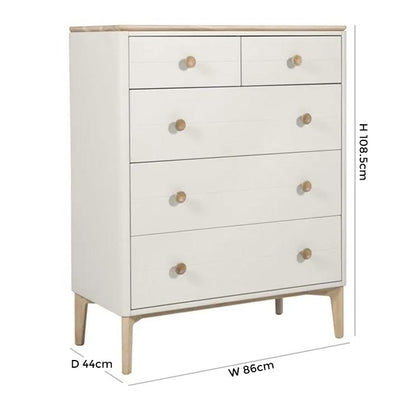 Vida Living Marlow Cashmere Oak 2 Over 3 Drawer Chest