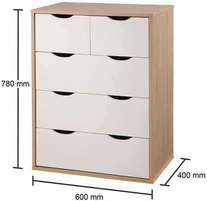 Alton White 3+2 Drawer Chest