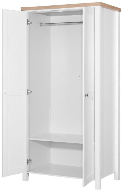 Astbury White and Oak 2 Door Wardrobe