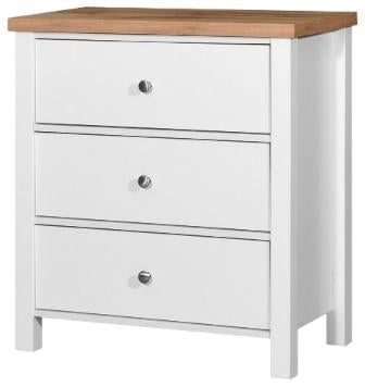 Astbury White and Oak 3 Drawer Chest