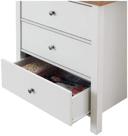 Astbury White and Oak 3 Drawer Chest