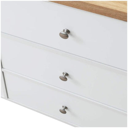 Astbury White and Oak 6 Drawer Chest