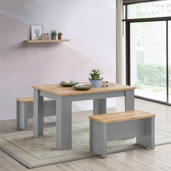 Lisbon 4 Seater Dining Table Set with 2 Benches