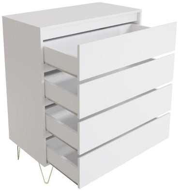 Monaco White 4 Drawer Chest