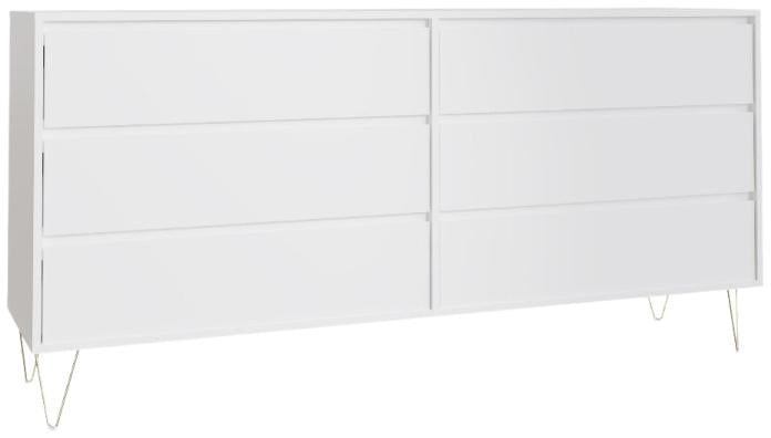 Monaco White 6 Drawer Chest