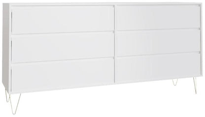 Monaco White 6 Drawer Chest