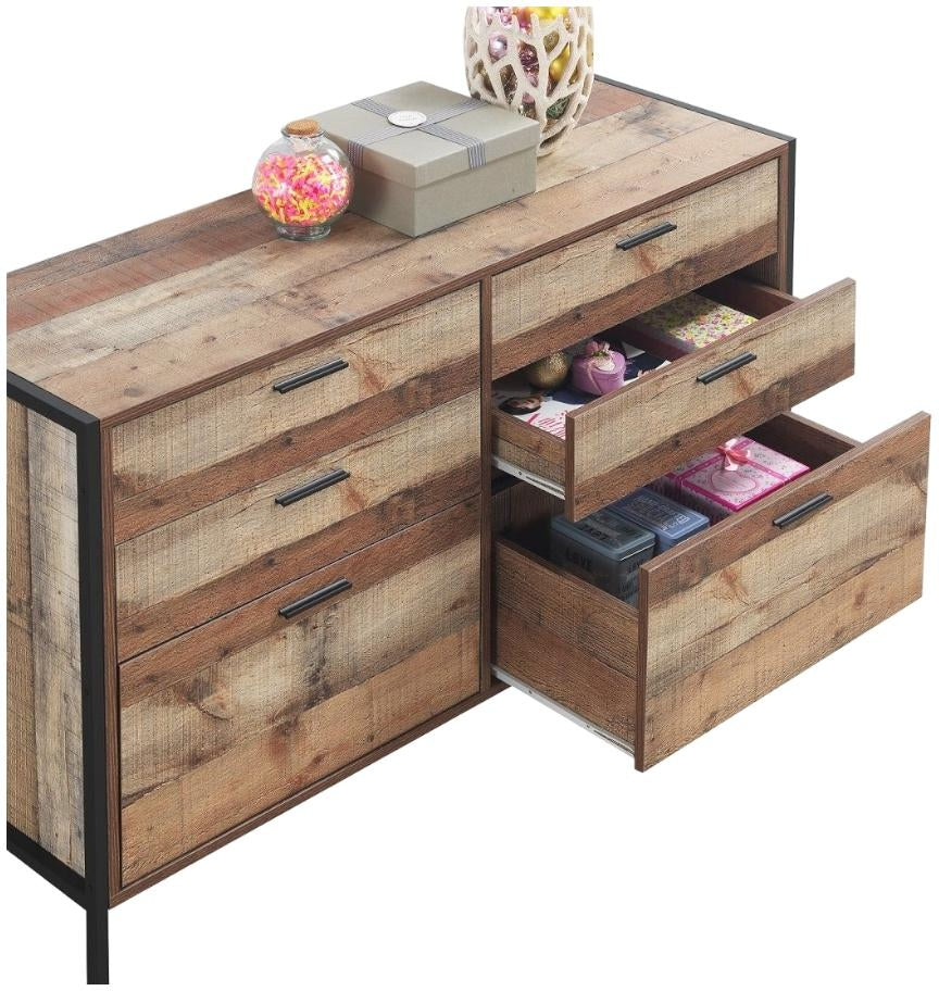 Stretton Rustic Industrial 6 Drawer Chest