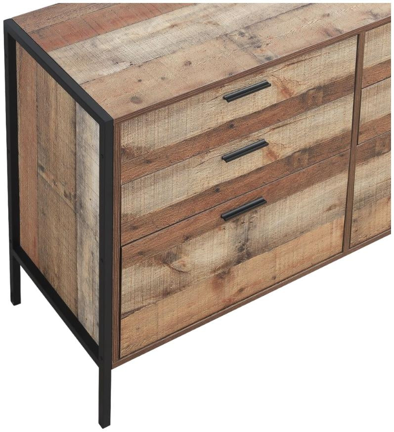 Stretton Rustic Industrial 6 Drawer Chest