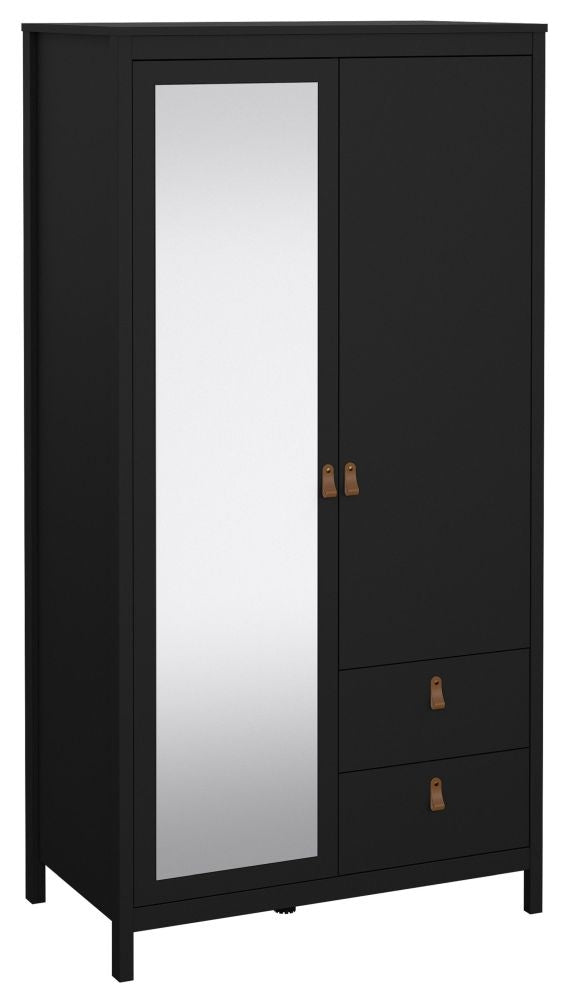 Barcelona 1 Mirror Door with 2 Drawer Wardrobe