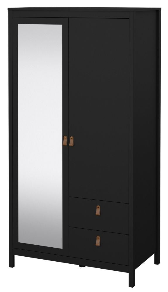 Barcelona 1 Mirror Door with 2 Drawer Wardrobe