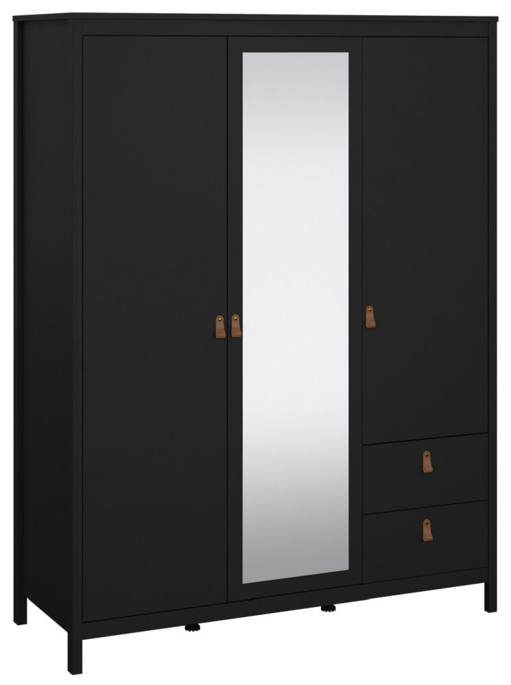 Barcelona 1 Mirror Door with 2 Drawer 2 Door Wardrobe