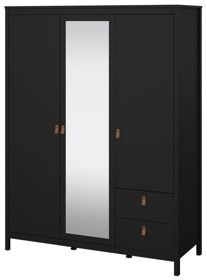 Barcelona 1 Mirror Door with 2 Drawer 2 Door Wardrobe