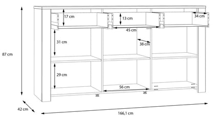 Bohol 3 Door 3 Drawer Sideboard