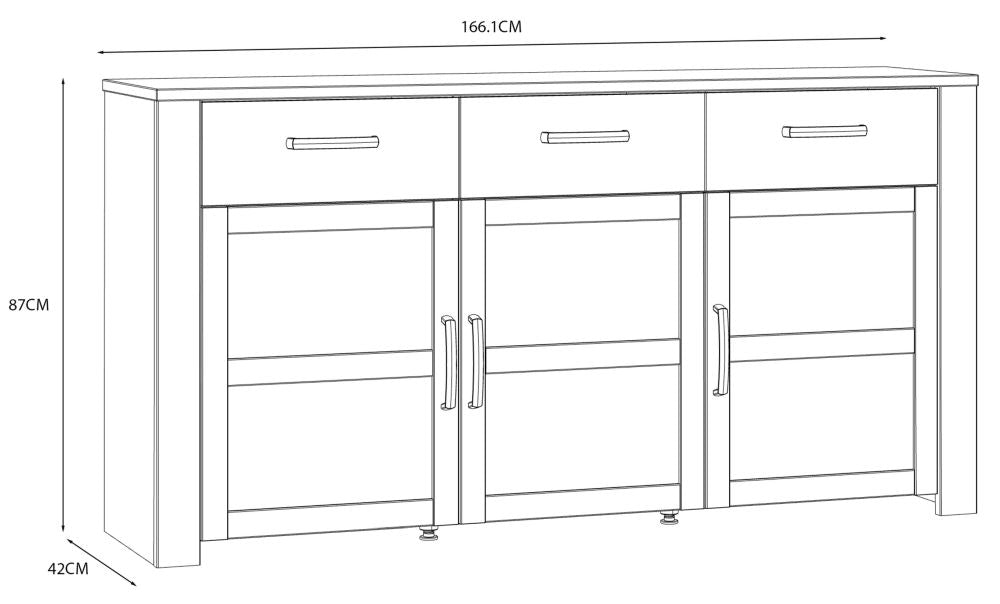 Bohol 3 Door 3 Drawer Sideboard