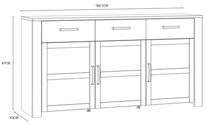 Bohol 3 Door 3 Drawer Sideboard