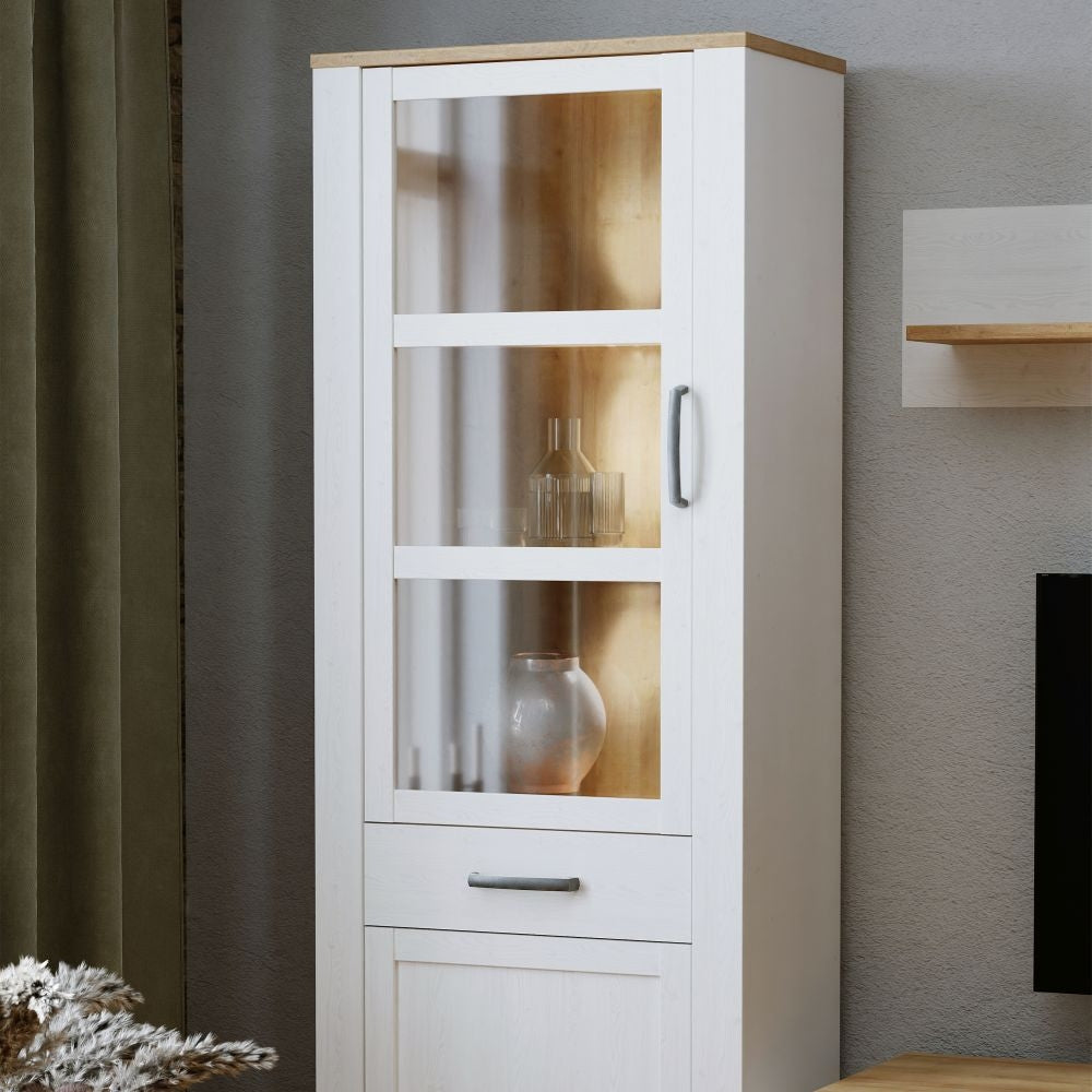 Bohol 2 Door 1 Drawer Narrow Display Cabinet