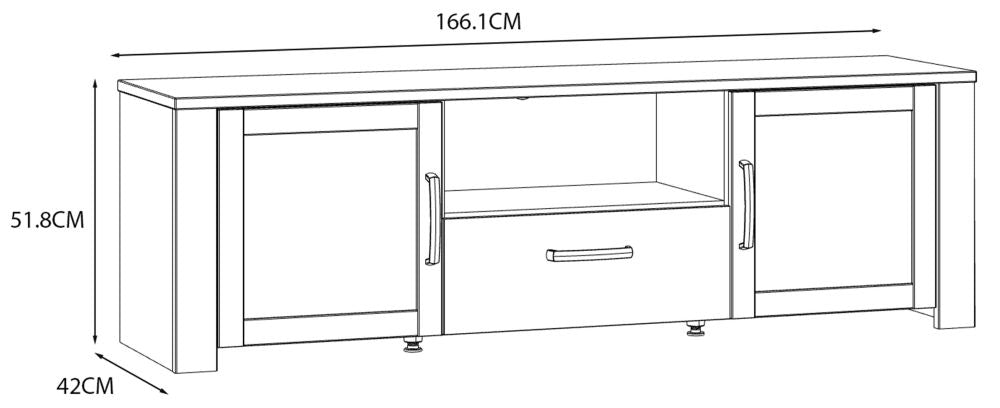 Bohol 2 Door 1 Drawer TV Unit