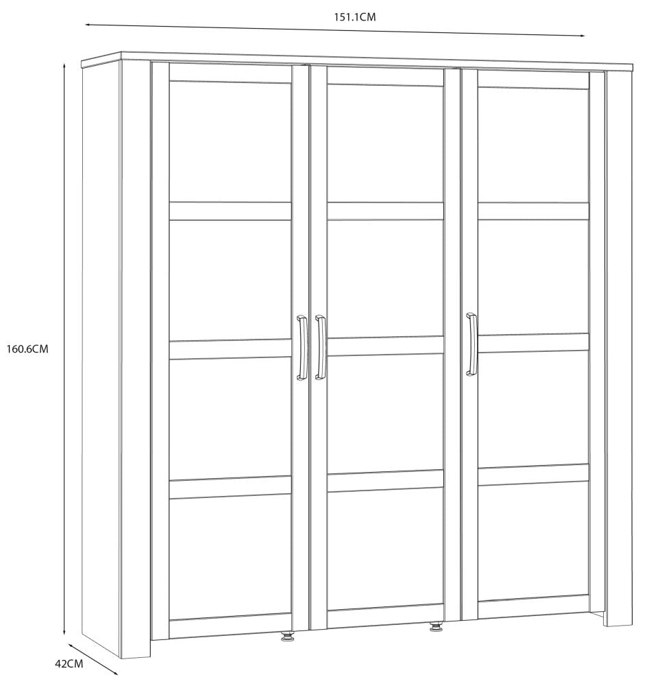 Bohol 3 Door Large Display Cabinet