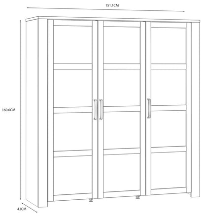 Bohol 3 Door Large Display Cabinet