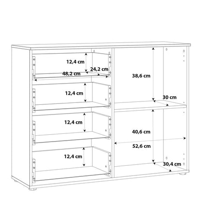 Sienna High Gloss White 1 Door 4 Drawer Chest