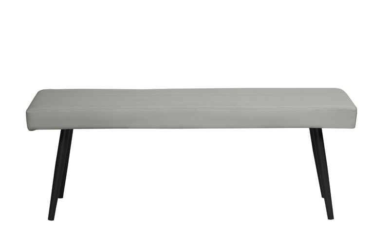 Light Grey Faux Leather Dining Bench