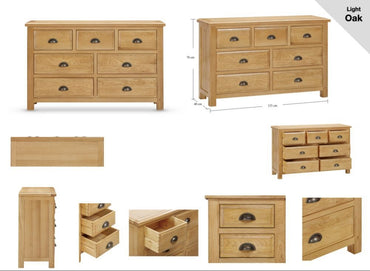 Lugano Oak 3+4 Drawer Chest