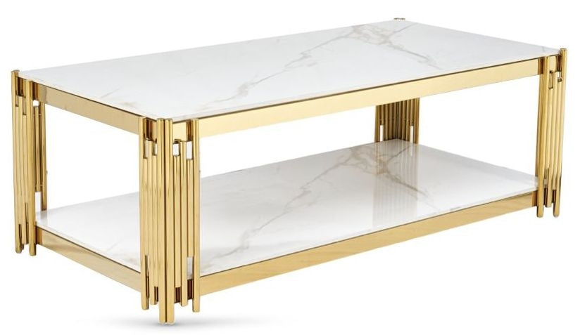 Belini Glass and Stainless Steel Coffee Table